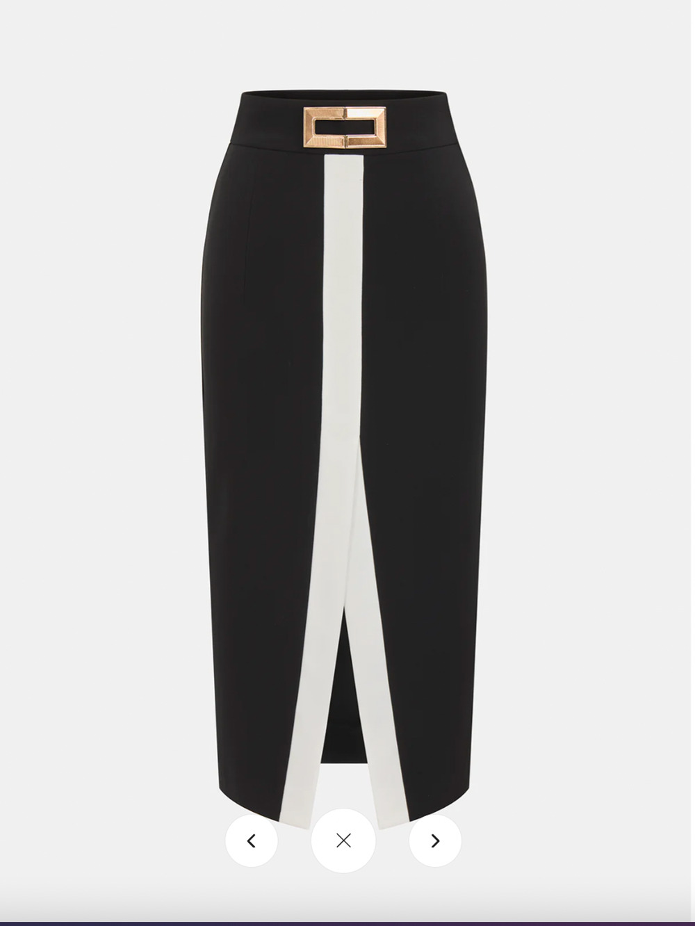 NWT  Commense Color Block Metal Detail Midi Skirt Sz L